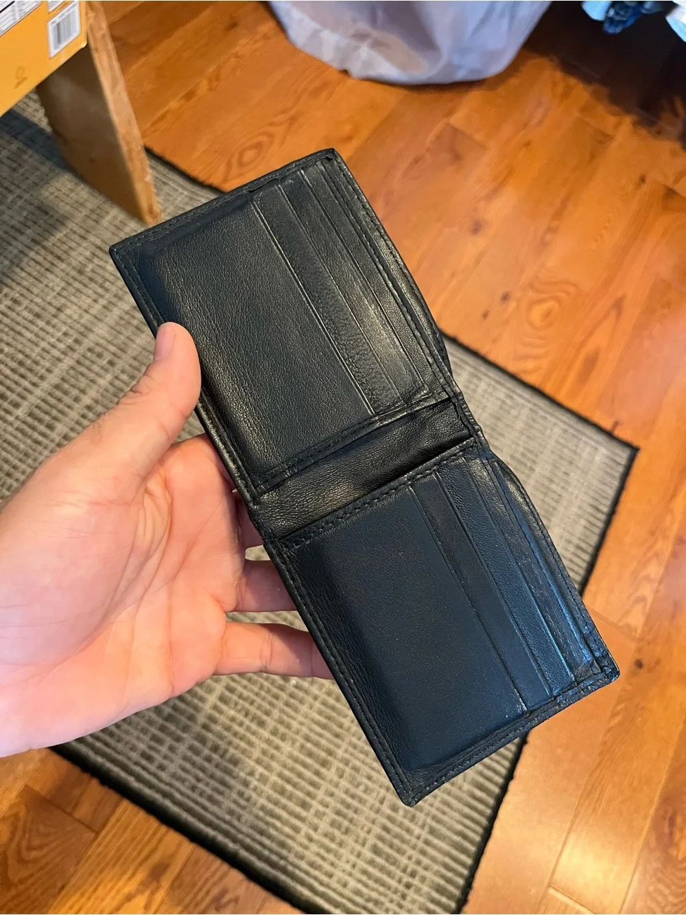 Calvin Klein Black Embossed Logo Leather Wallet
